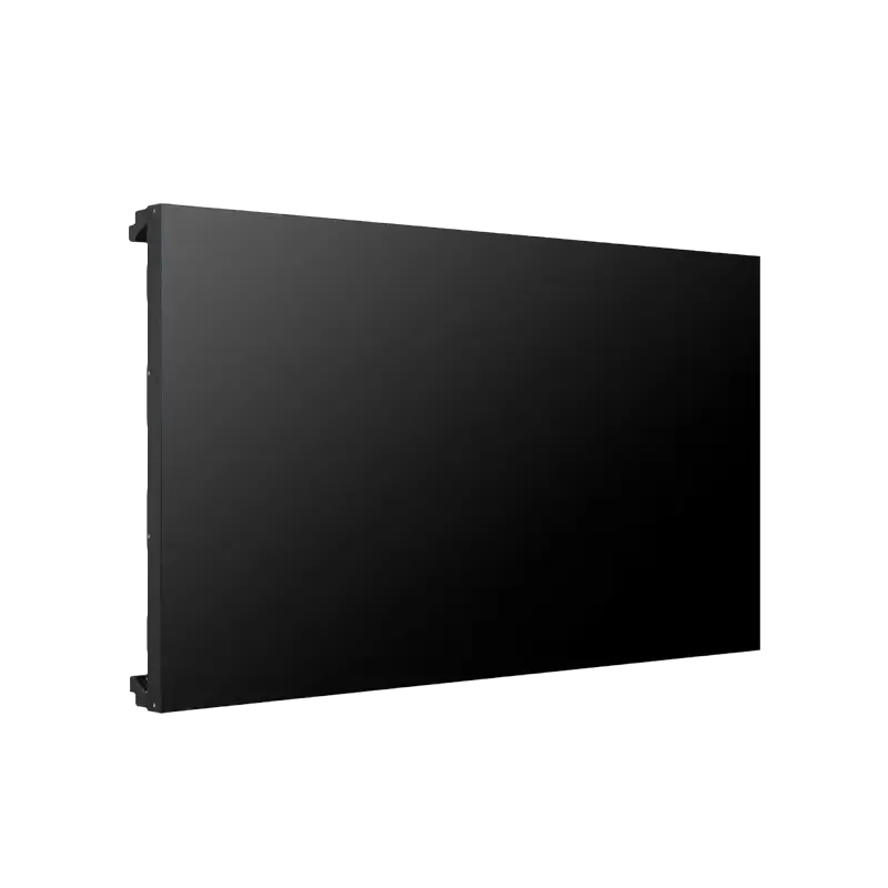 Monitor videowall LG 55VL5F apagado, vista lateral izquierda que muestra el perfil de 93,1 mm y bisel simétrico ultra-delgado para mosaicos 15×15 sin juntas visibles
