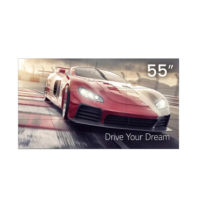 Monitor videowall LG 55VM5J-H de 55 pulgadas FHD 24/7, frente frontal con bisel negro de solo 1,3 mm (T/L) y 0,44 mm (B/R) activo-a-activo, 500 nits y tratamiento 28 % Haze