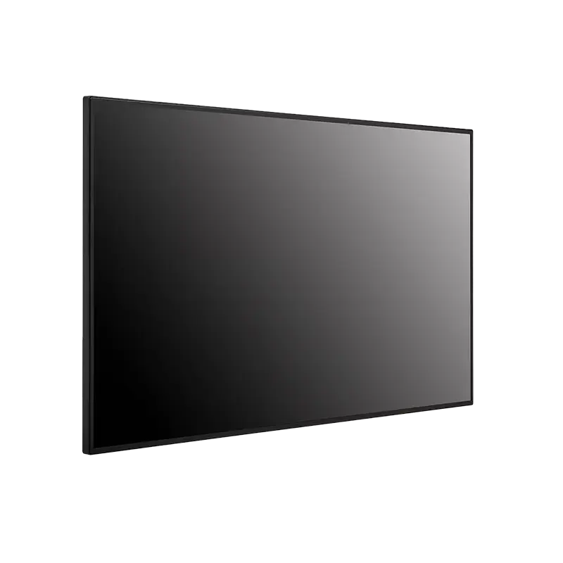 Monitor Digital Signage LG 65UH7N-E - 65" 4K 700 nits, IP5X, 24/7 5 Monitor digital signage LG 65UH7N apagado, vista lateral izquierda que muestra el perfil ultra-delgado de 29,7 mm y bisel simétrico para mosaicos 15×15 sin interrupciones visuales