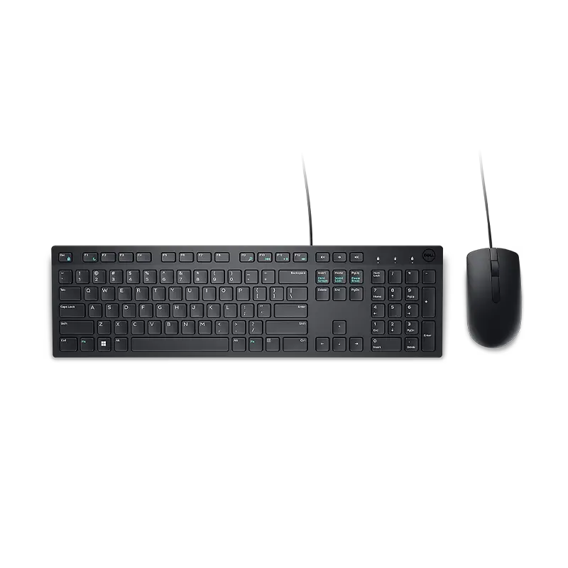 Teclado Dell KB216 y mouse Dell MS116 incluidos con el QCS1250 1N5GV, ambos en negro y distribución española
