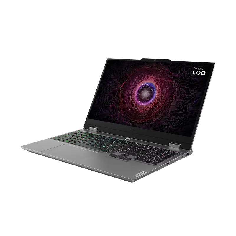 LOQ 15ARP9 desde frente derecho abierto mostrando rejillas de ventilación y perfil de 21,9 mm