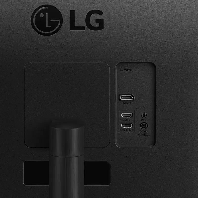 Puertos LG 34WR50QK-B 34 pulgadas HDMI 2.0 DP 1.4 jack 3 5 mm WQHD 100Hz