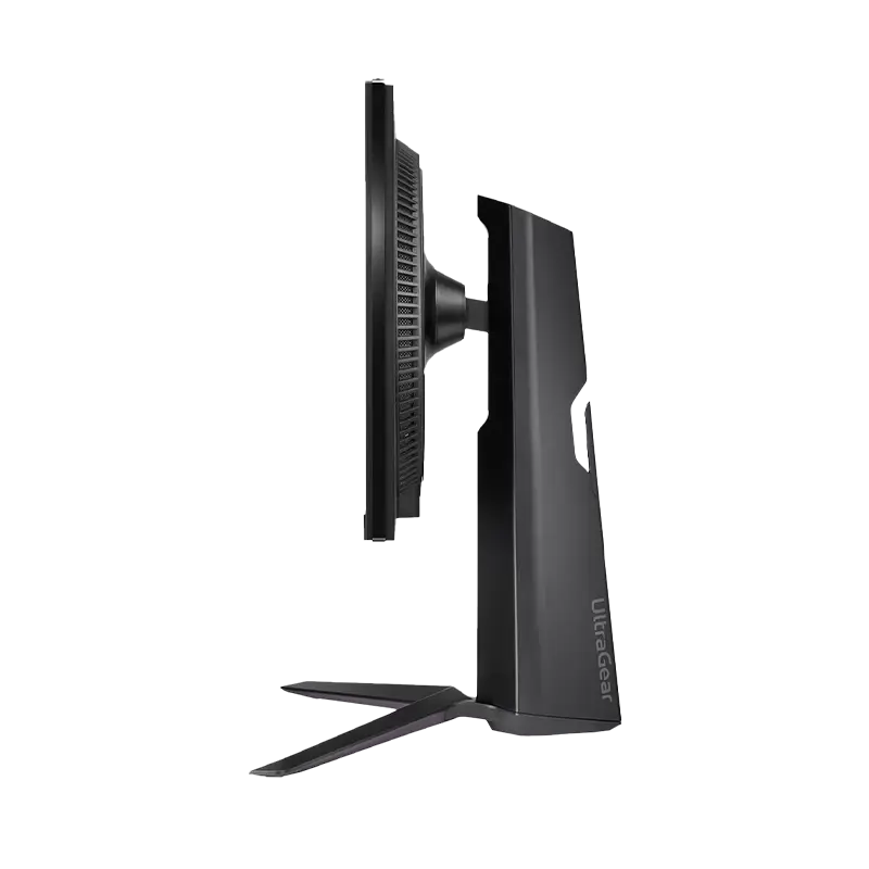 LG UltraGear 24GS65F-B 23 8 pulgadas lateral derecho grosor y base negro