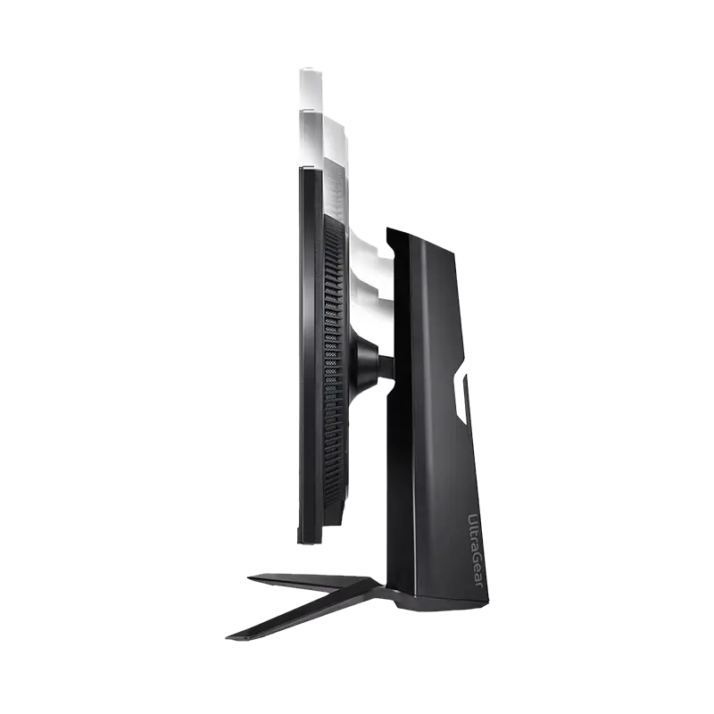 LG UltraGear 27GS65F-B 27 pulgadas lateral derecho grosor y base negro