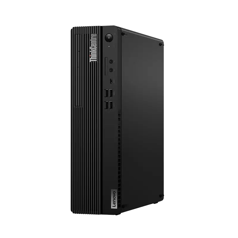 ThinkCentre M75s Gen2 AMD Ryzen 7 - SFF frente izquierda: USB-C, 2× USB 3.2 Gen 1, 2× USB 3.2 Gen 2, jacks, botón power, Ryzen 7 5700G, 16 GB DDR4, 1 TB PCIe TLC, Free DOS, 5.3 kg.