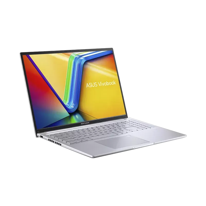Laptop ASUS VivoBook X1605VA-MB2030 | Intel Core i9-13900H, 16GB RAM, 1TB SSD, Pantalla 16" WUXGA 9 Vista lateral izquierda de la ASUS VivoBook X1605VA, mostrando puertos USB-C con Power Delivery, HDMI 1.4, USB-A y conector de audio. Diseño compacto de 1.99 cm.