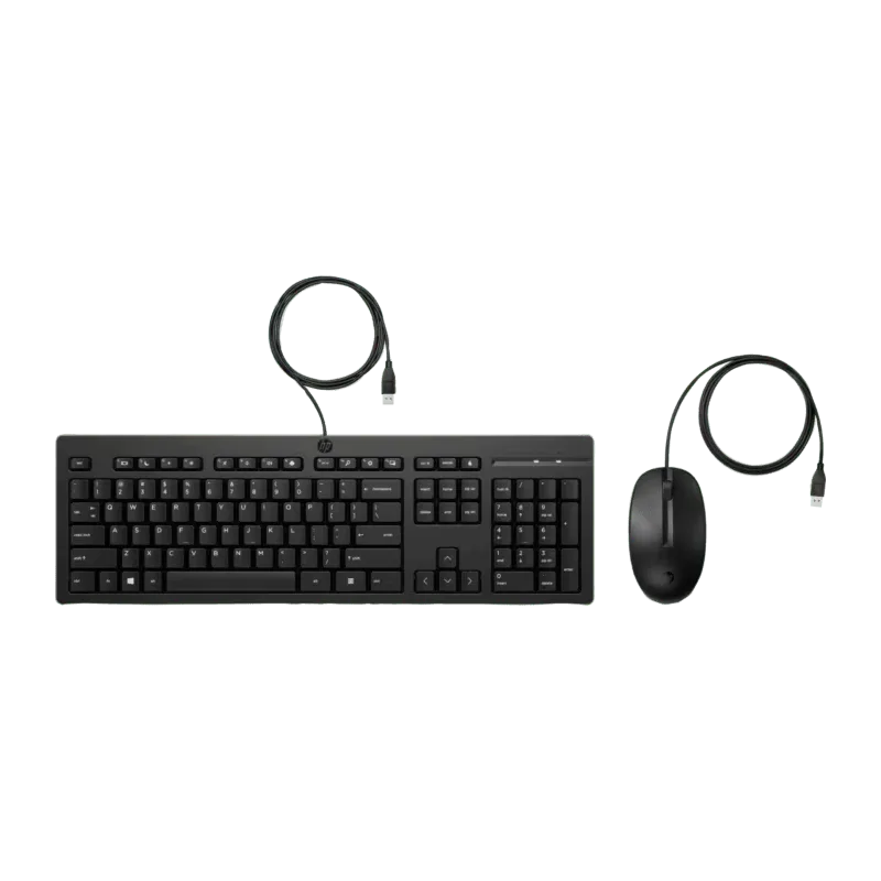 HP Pro Mini 400 G9 Intel Core i5-14500T 16GB 512GB SSD | Windows 11 Pro 10 Kit de entrada HP 125 incluido con el HP Pro Mini 400 G9: teclado con cable en español y mouse óptico con cable. Periféricos listos para usar en la mini PC empresarial.