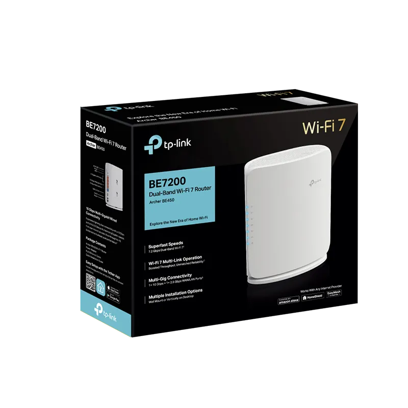 Router TP-Link Archer BE450 WiFi 7 BE7200 | 7.2Gbps, Puertos 10G